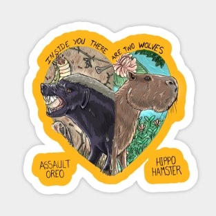 Two Wolves: Honey Badger & Capybara Sticker